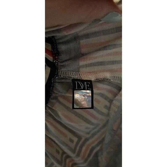 Diane Von Furstenberg Maxi Dress Womens 8 Franz Halter Geometric Halter Silk DVF - Picture 6 of 6